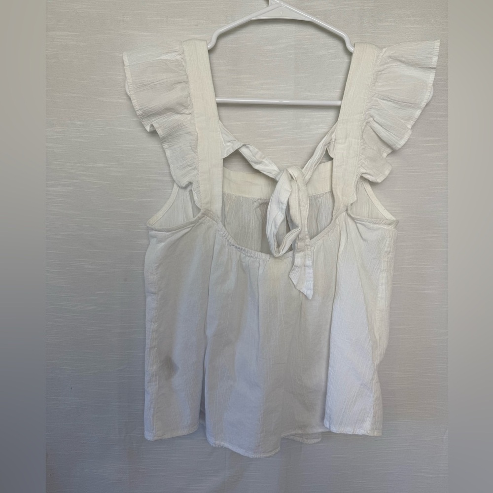 H&M White Ruffle Strap Top - Picture 2 of 4